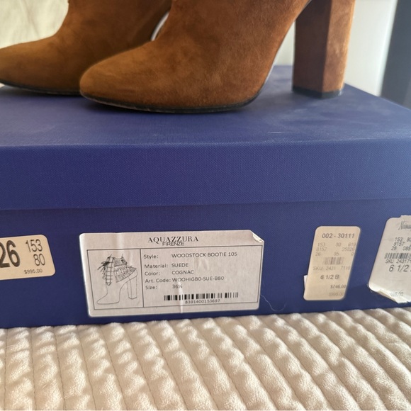 Aquazzura Tan Suede Tassel Heeled Boots - Picture 5 of 7